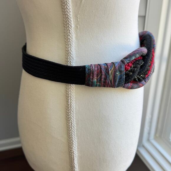 Vintage 80s LEATHER SHOP Braided Rope Cord Belt Adjustable One Size Fits Most - Picture 4 of 8